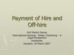 Hire and Off-hire
