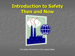 Introduction to Safety Then and Now