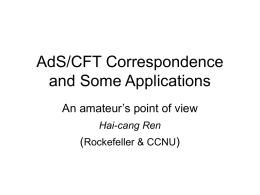 I. AdS/CFT correspondence