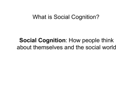 What is Social Cognition? - Web Hosting at UMass Amherst
