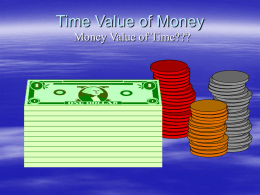 Time Value of Money - Seattle University