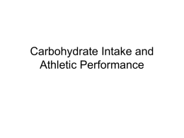 Carbohydrate Intake and Athletic Performance