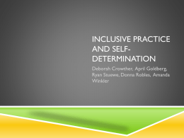 Self-Determination and Inclusion