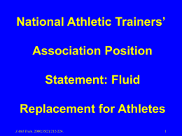 National Athletic Trainers’ Association Position Statement