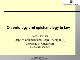 On legal ontology and epistemology