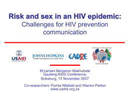 Communication Campaigns in the Context of a Severe HIV and