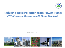 EPA’s Rule to reduce toxics and other pollutants from