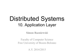 Distributed Systems10. Application Layer