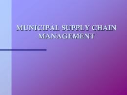 SUPPLY CHAIN MANAGEMENT (SCM) IN THE PUBLIC SECTOR