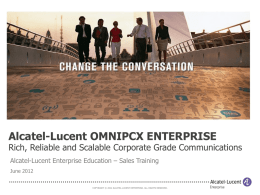 Alcatel-Lucent Enterprise Education – Sales Training