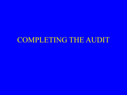 COMPLETING THE AUDIT