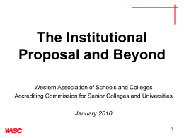 The Institutional Proposal and Beyond