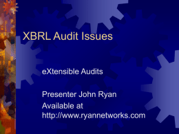 XBRL Audit Issues