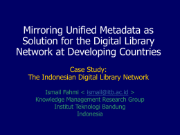 Digital Library Network dan Riset Nasional