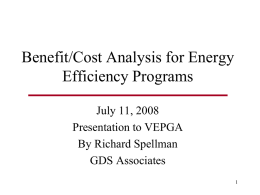 Benefit/Cost Analysis of Boston Gas Energy Efficiency Programs
