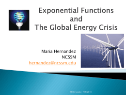 Exponential Functions and the Global Energy Crisis
