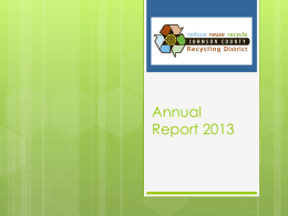 Annual Report 2013 - Johnson County Recycling District