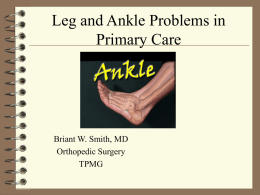 Leg and Ankle Problems in Primary Care