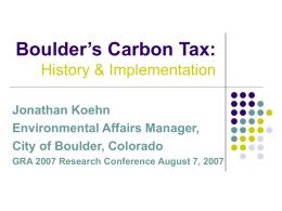 Boulder's Carbon Tax: History & Implementation