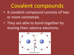 Chapter 8 - Covalent Compounds