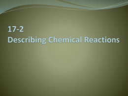 17-2 Describing Chemical Reactions