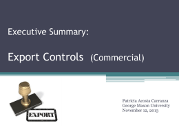 Executive Summary: Export Controls (Commercial)