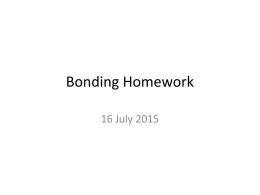 Bonding Homework