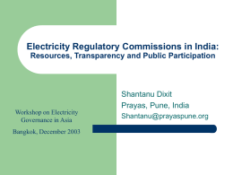 Electricity Regulatory Commissions in India: Resources