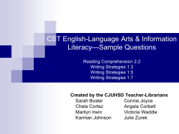 CST English-Language Arts & Information Literacy— Sample
