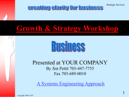 Business Development Workshop Business Concept Sanity Check