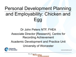 Personal Development Planning: National and Local Agendas