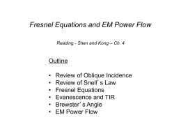 Fresnel equations and EM power flow (PPT - 8.5MB)