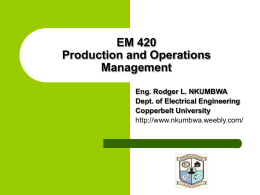 EM 420 Production and Operations Management