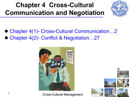 Chapter 4 Cross-Cultural Communication and Negotiation