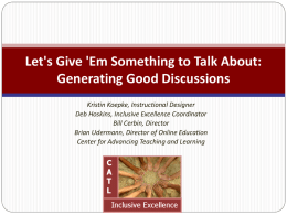 Let's Give 'Em Something to Talk About: Generating Good