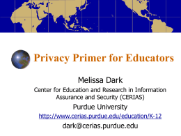 Privacy Primer for Educators - CERIAS