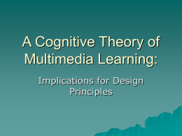 A Cognitive Theory of Multimedia Learning: