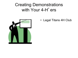 Creating Winning Demonstrations with Your 4