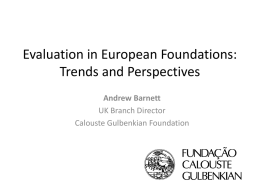 Evaluation in European Foundation: Trends and Perspectives