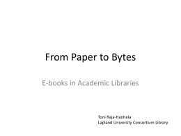 From Paper to Bytes