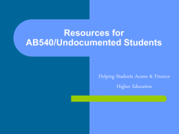 AB540/Undocumented Student