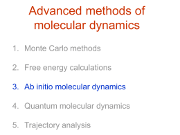 Classical and quantum molecular dynamics. Simulations of