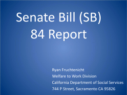 SB 84 Report on AB 1808 County Plan Addendum Strategies