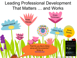 Many Ways to Grow Schools with PD