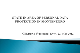 AGENCY FOR PERSONAL DATA PROTECTION OF …