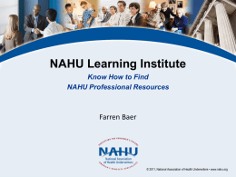 Presentation Title - NAHU - National Association of Health