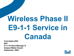 Wireless Phase II in Canada - Ontario 9-1