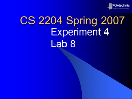 CS 2204 Fall 2005 - NYU Polytechnic School of Engineering