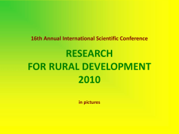 16th Annual International Scientific Conference RESEARCH