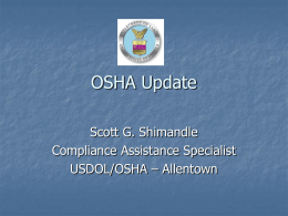 OSHA Update - Lehigh Valley Chapter
